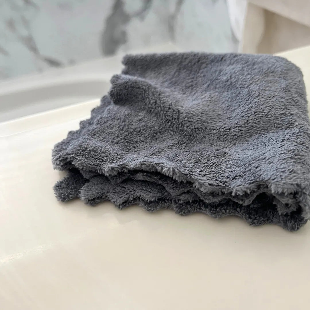 gray microfiber makeup removal cloth