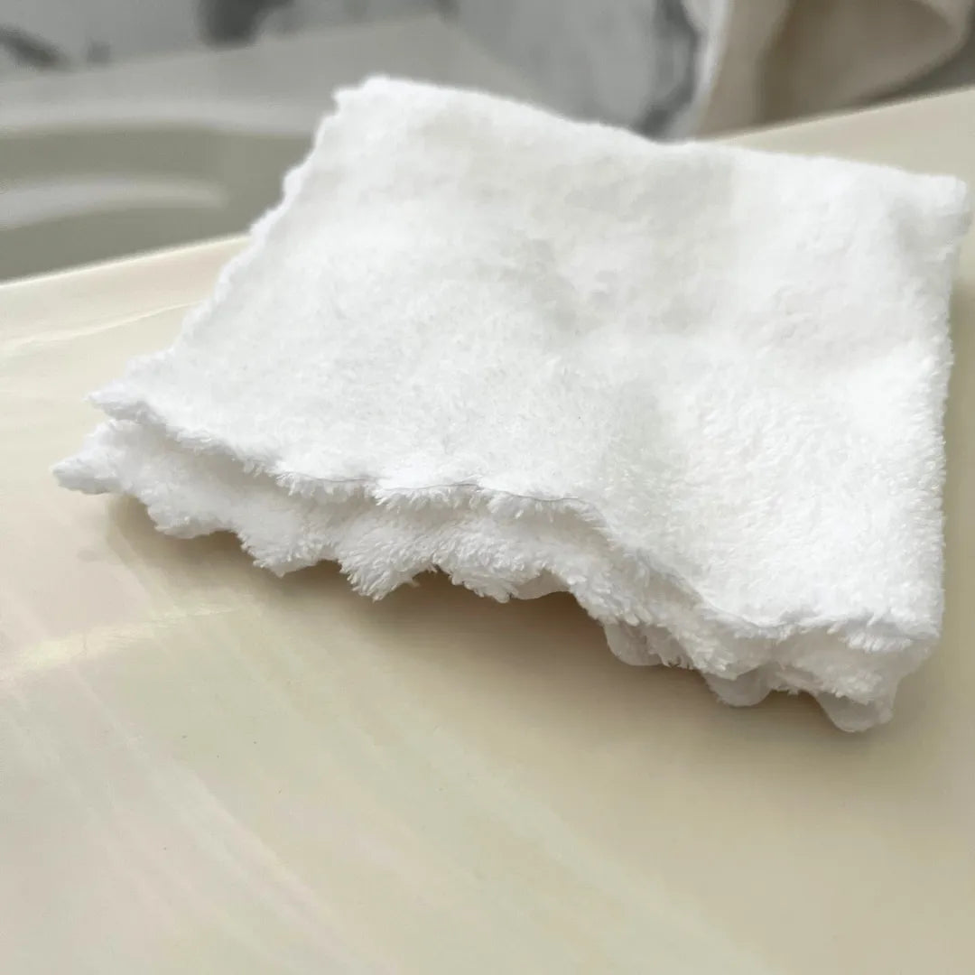 white microfiber makeup removal cloth
